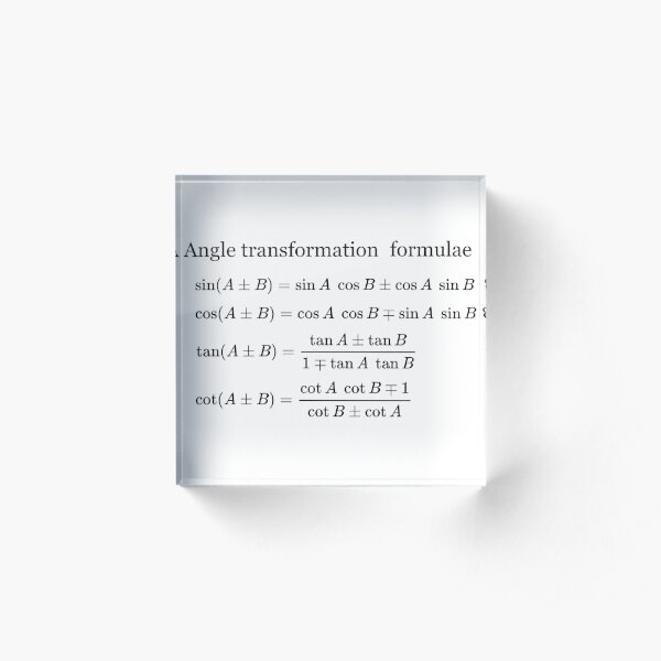 #Angle #Transformation #Formulae Acrylic Block