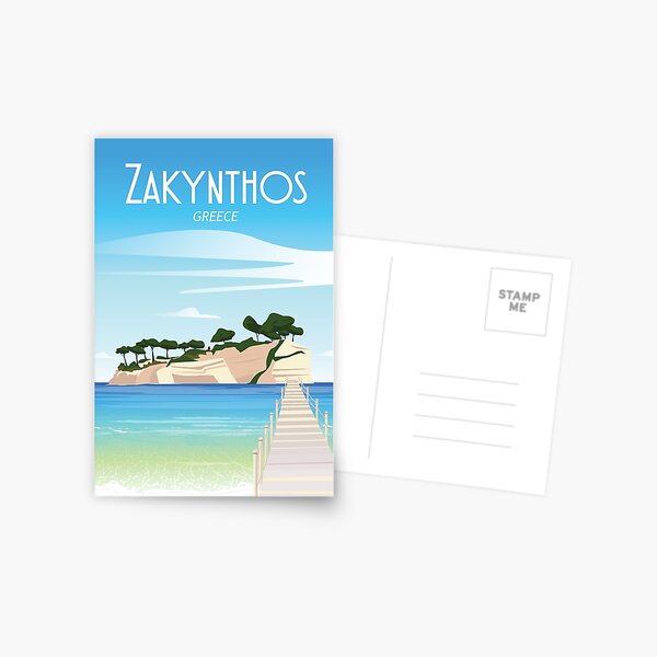 Item preview, Greece travel poster illustration print designed and sold by Arctic frame studio.