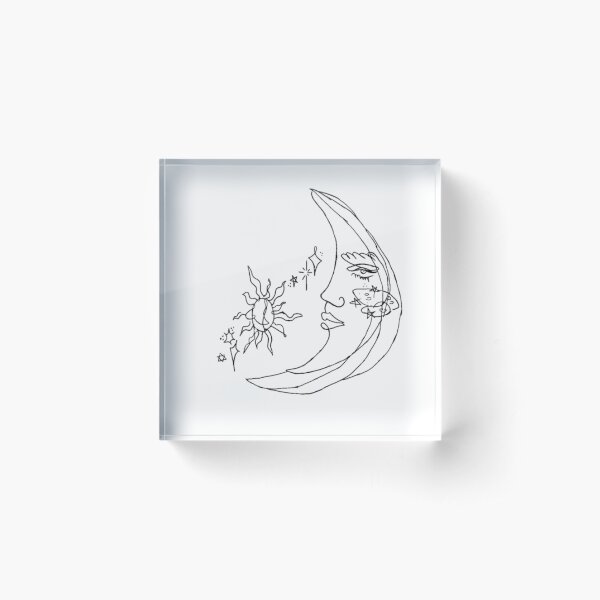tatouage lune Bloc acrylique