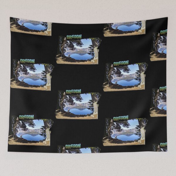 Item preview, Oregon State Outline (Crater Lake & Wizard Island) designed and sold by gorff.