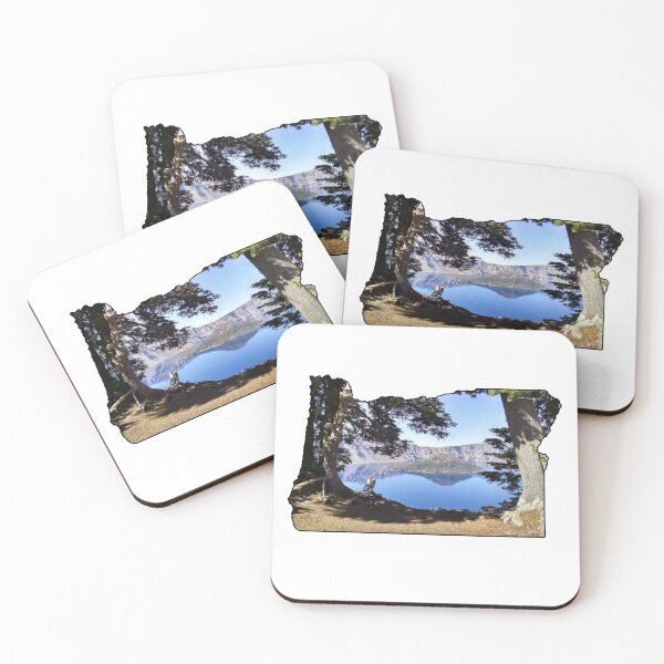 Item preview, Oregon State Outline (Crater Lake & Wizard Island) designed and sold by gorff.