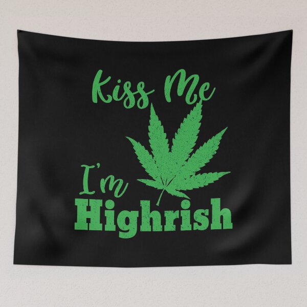 Item preview, Kiss Me I'm Highrish St Patricks Day Marijuana print designed and sold by tronictees.