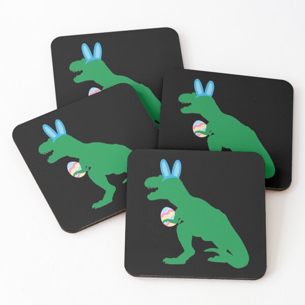Item preview, Cute Tyrannosaurus Easter Egg Hunting Dinosaur Bunny design designed and sold by tronictees.