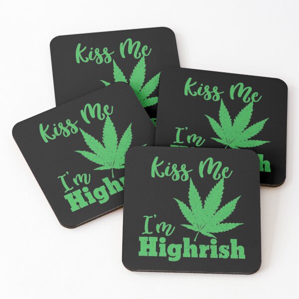 Item preview, Kiss Me I'm Highrish St Patricks Day Marijuana print designed and sold by tronictees.