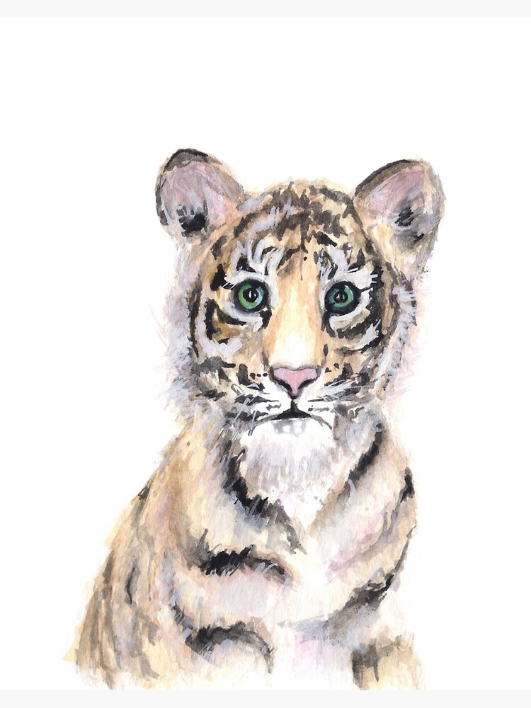 Baby Tiger Watercolor Print Jungle Cat Nature Wall Art Kids Nursery Wi –  Rebel Pop Art