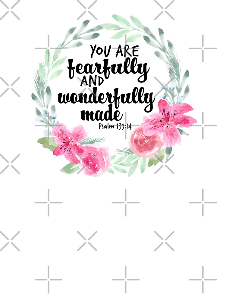 You Are Fearfully And Wonderfully Made Psalm 139 Vs 14 Baby One Piece For Sale By Harpleydesign Redbubble