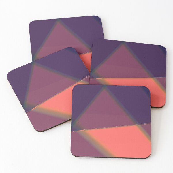 Item preview, Dark Purple Geometric Neon Coral Prism  designed and sold by Michelebuttons.