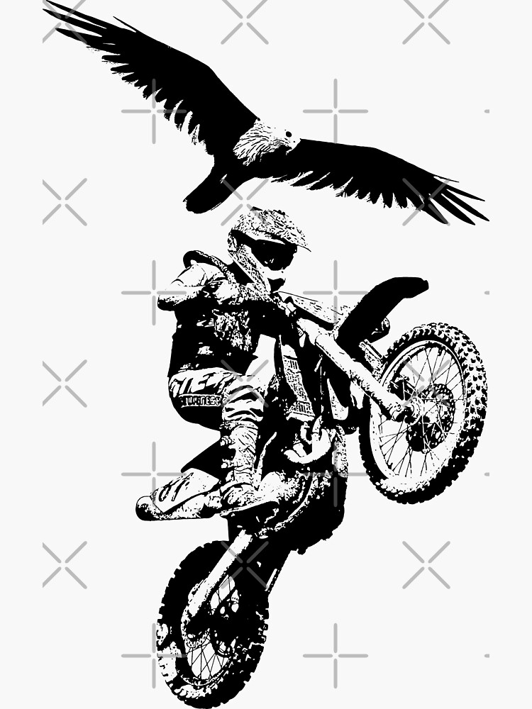 Pegatina for Sale con la obra «Casco de motocross dirt moto» de  SimpleWayDesign