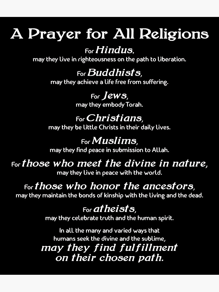 "A Prayer for All Religions" Poster for Sale by kghall | Redbubble