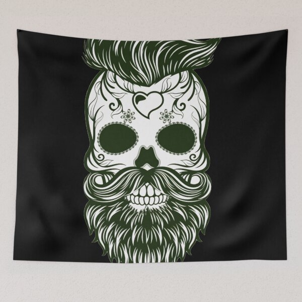 Item preview, Bearded Day of the dead skull  designed and sold by WeMadeOurWorld.
