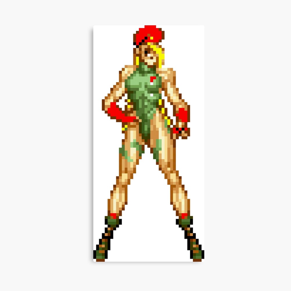 Cammy street fighter pixel sprite