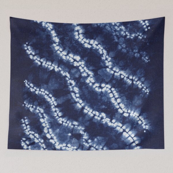 Item preview, Indigo Dyed Shibori Pattern,Traditional Japanese Tie Dye designed and sold by Michelebuttons.