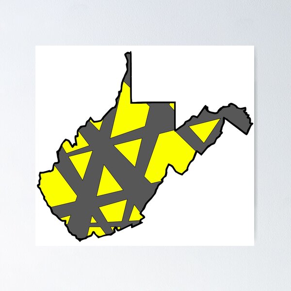 Item preview, Mapa del estado de Virginia Occidental Patrón geométrico amarillo y gris designed and sold by lukaskugler.