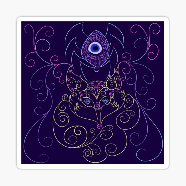 Fox Spider Purple Sticker