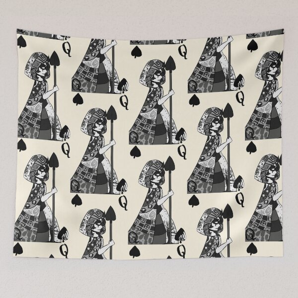 Item preview, Queen of spades (grey edition) designed and sold by UnicornDaya.
