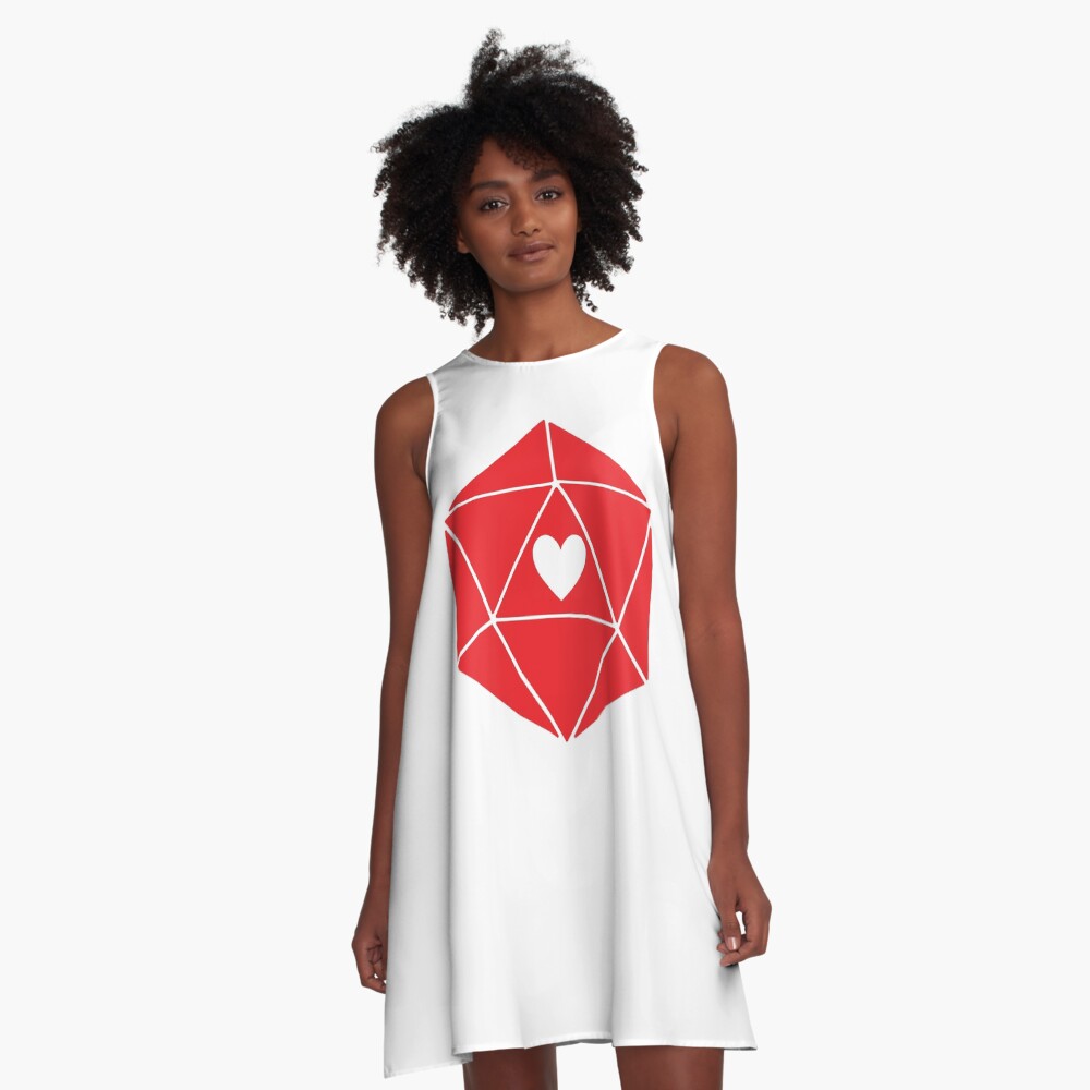 D20 Heart A-Line Dress