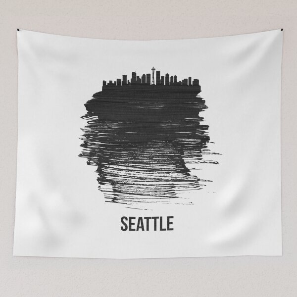 Item preview, Seattle Black City Skyline 2 designed and sold by Irina March.