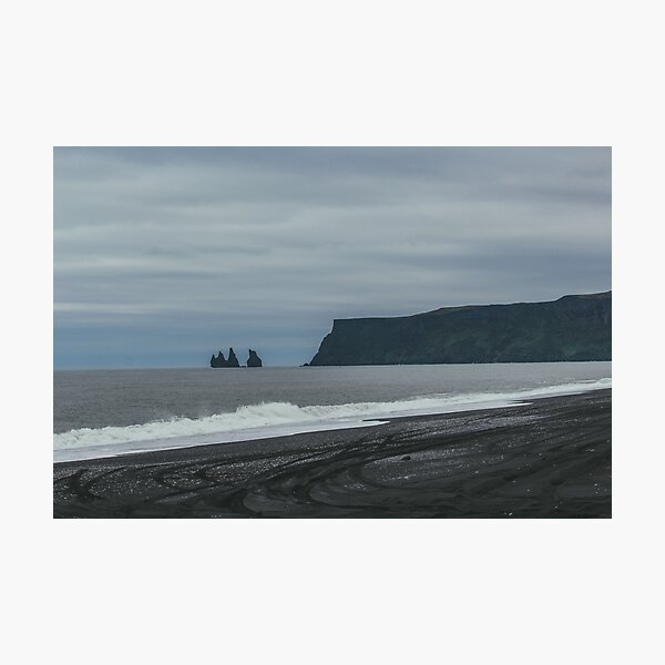 Black Sand Beach Photographic Print