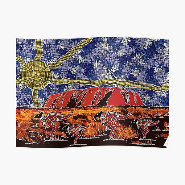 Uluru Sky- Authentic Aboriginal Arts Poster