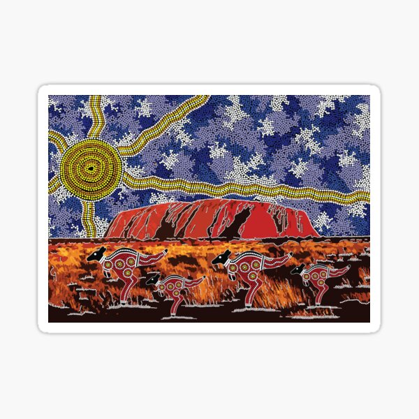 Authentic Aboriginal Art - Uluru Sky Sticker