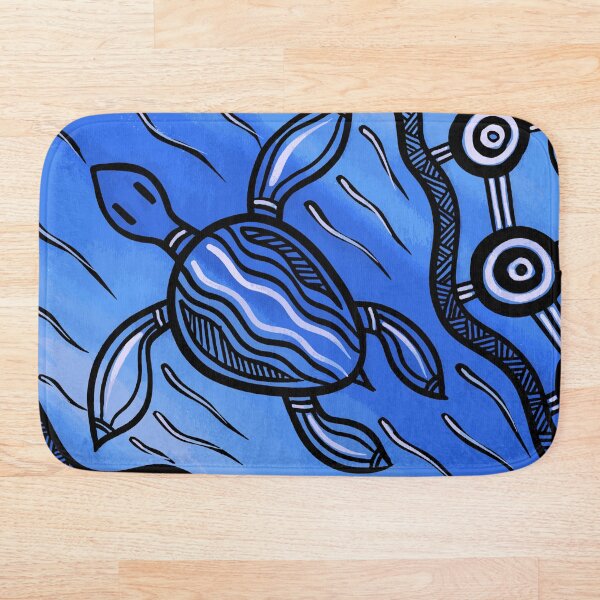 Authentic Aboriginal Art - Turtle Bath Mat