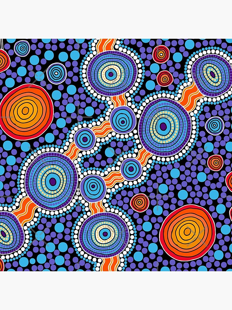 Thumbnail 2 of 2, Tote Bag, Authentic Aboriginal Art - The Journey Blue designed and sold by HogarthArts.