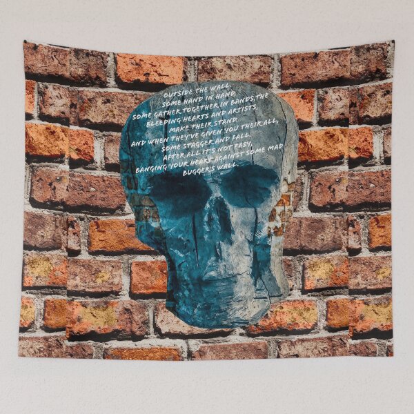 Item preview, Skull – Outside the Wall Pink Floyd – Political Reflection Hand-Drawn Illustration designed and sold by aadventures.