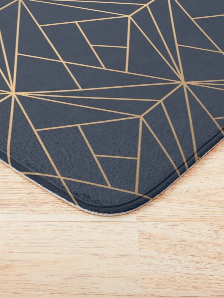 Alternate view of Elegant geometric copper navy blue Bath Mat