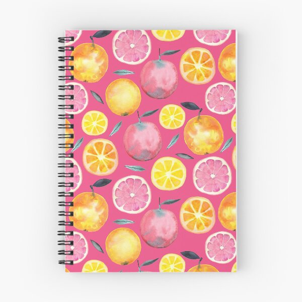 Item preview, Summer Fruits Watercolor Seamless Pattern - Hot Pink Background designed and sold by MysticMagpie.