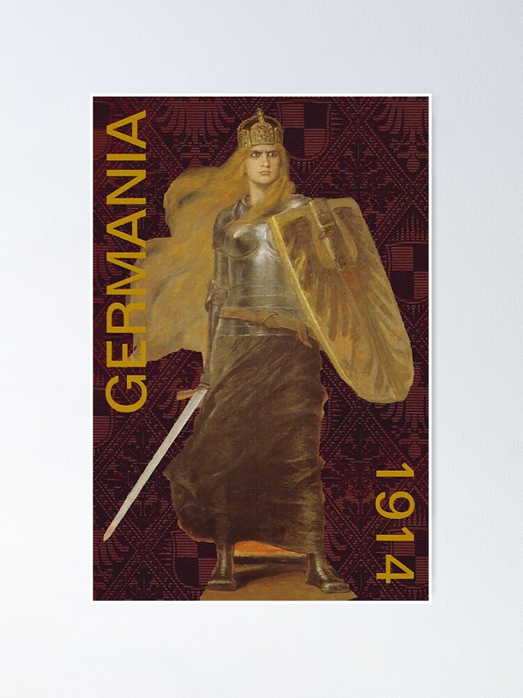 Alternate view of Germania 1914 with Prussian Symbols Poster
