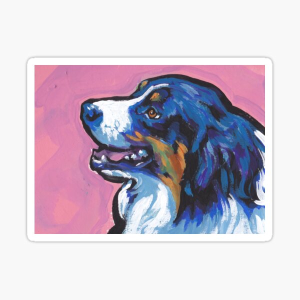 Item preview, Australian shepherd Aussie Bright colorful Pop Art designed and sold by bentnotbroken11.