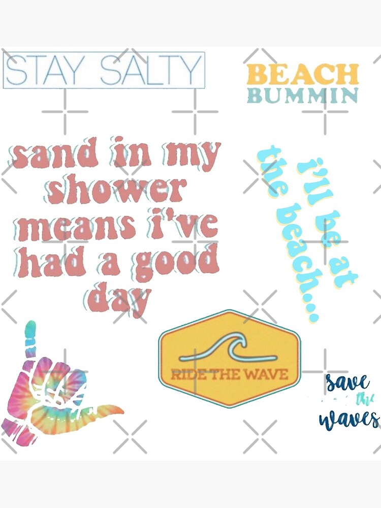 Beach Sticker Pack Art Print By Simplykatie Redbubble 7655