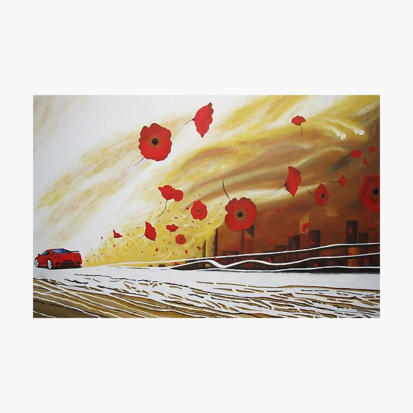 POPPIES AND FERRARI Photographic Print