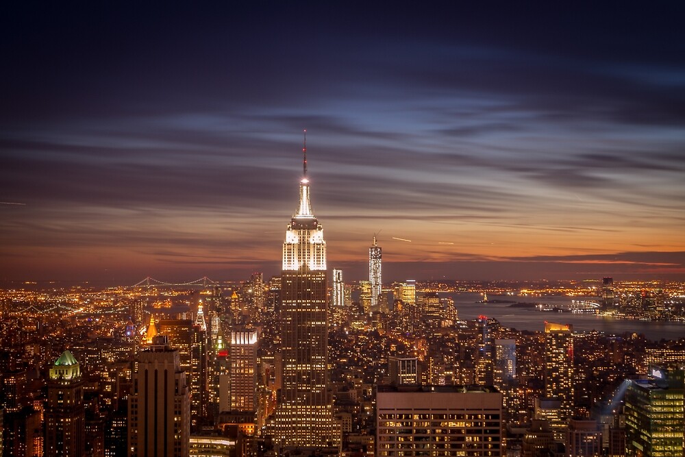 "New York City Skyline Evening View" by Vivienne Gucwa Redbubble