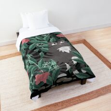 Butterfly Garden (Tabby Cat Version) Comforter