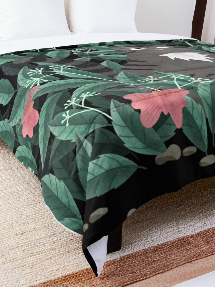 Alternate view of Butterfly Garden (Tabby Cat Version) Comforter