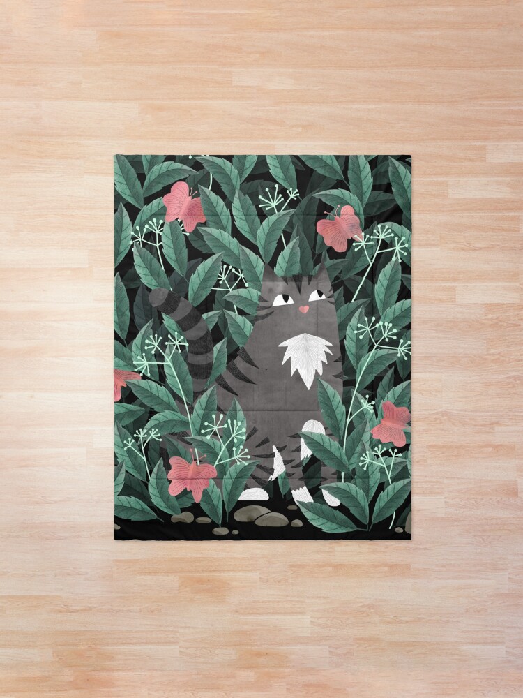 Alternate view of Butterfly Garden (Tabby Cat Version) Comforter