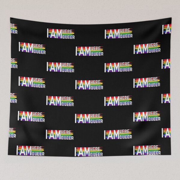 Item preview, GAY PRIDE T-SHIRTS! I AM HERE I AM QUEER T-SHIRT designed and sold by BrandNewTeez.