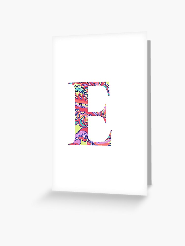 Carte De Vœux La Lettre E Lily Style Par Marcod Redbubble
