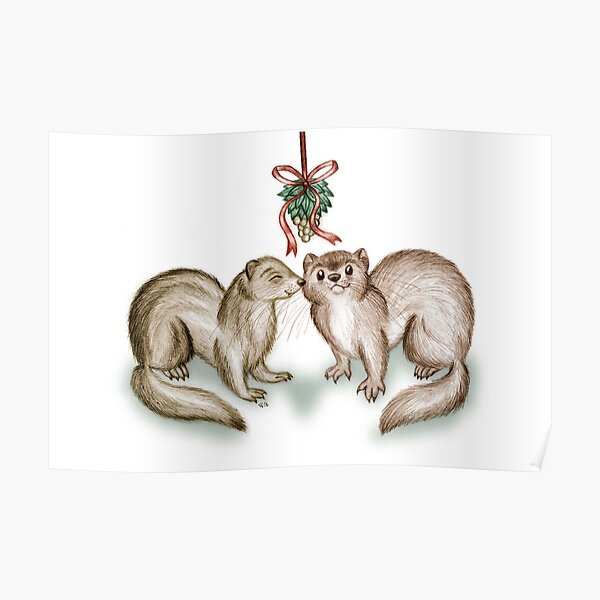 A Ferrety Kiss - Christmas Cards Poster