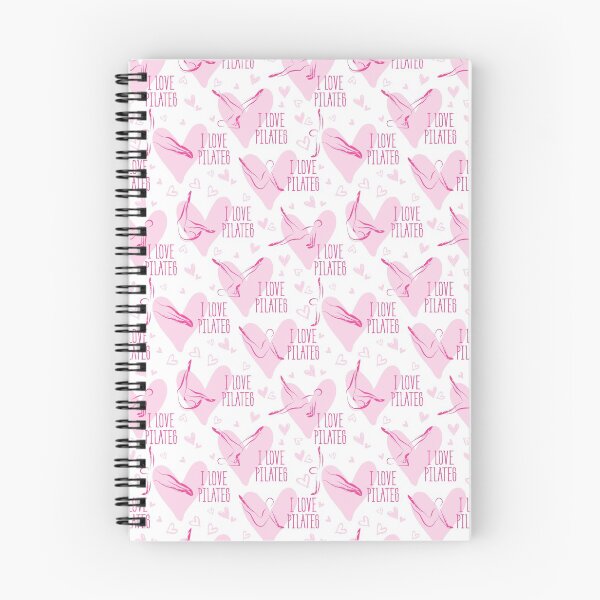 Item preview, Pilates poses and heart seamless pattern in ligh pink color designed and sold by sashica.