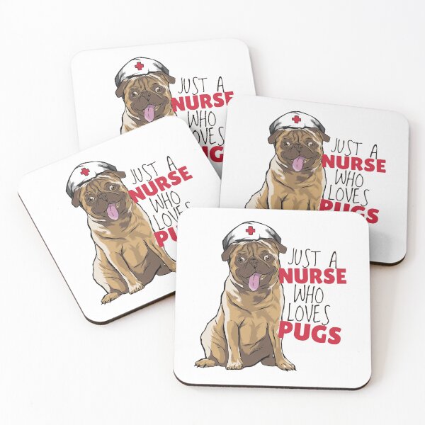 Item preview, Pug Dog - Just A Nurse Who Loves Pugs designed and sold by Cute and Funny Animal Art Designs.