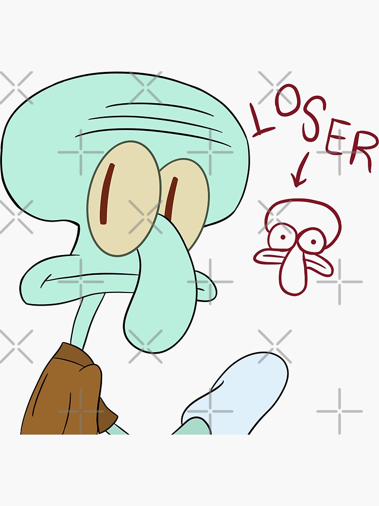 "squidward is a loser (digital drawing)" Sticker for Sale by Brenda Lee