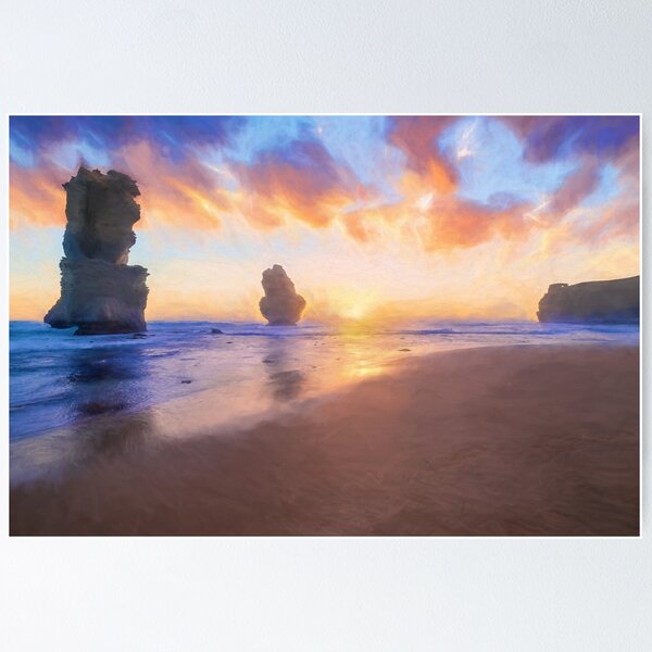 Item preview, 12 Apostles with Marshmallow Skies  (digital painting) designed and sold by Ray's Photos & Art.