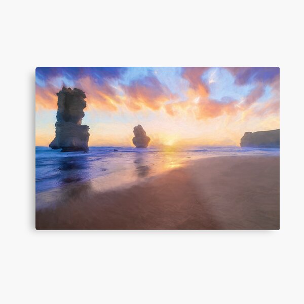 Item preview, 12 Apostles with Marshmallow Skies  (digital painting) designed and sold by Ray's Photos & Art.