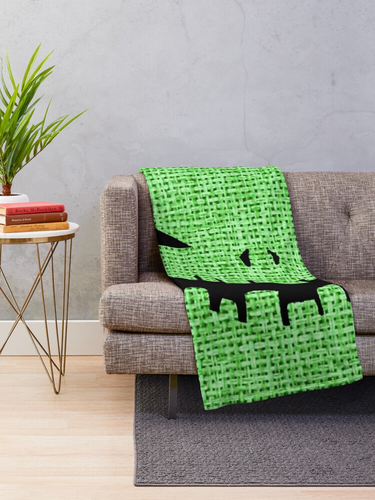 Thumbnail 2 of 6, Throw Blanket, Burlap Boogie - Nightmare Before Christmas - Halloween, Boogie, Man, Green, Monster, Bugs, Sack, Movie, Fandom, Geek, Geekery, Nerd, Nerdy designed and sold by CanisPicta.