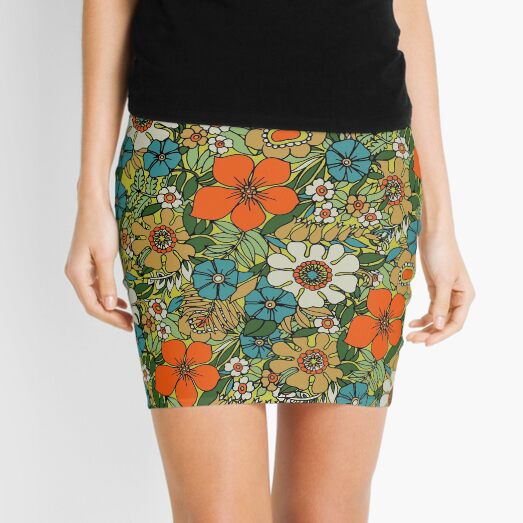 boho floral 70s skirt