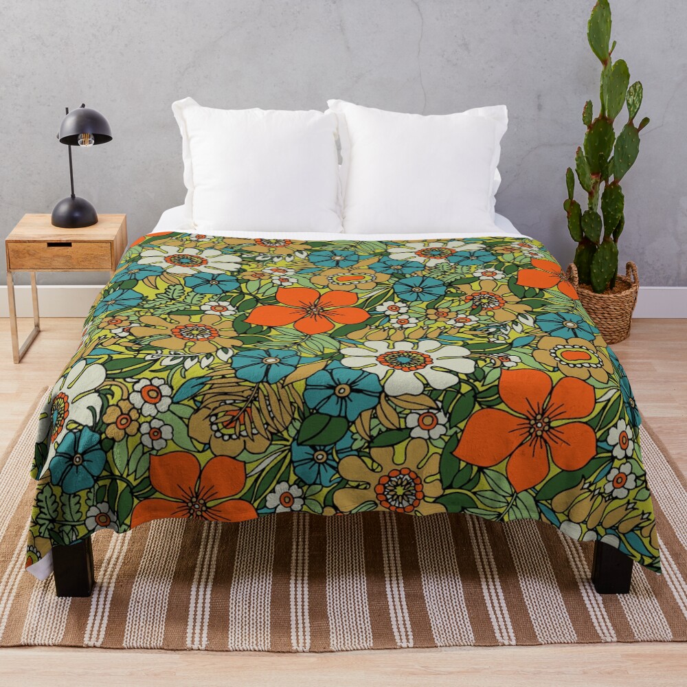 70s Plate Throw Blanket