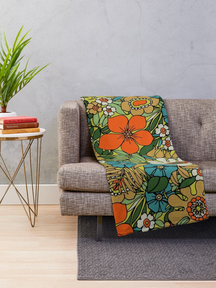 Alternate view of 70s Plate Throw Blanket