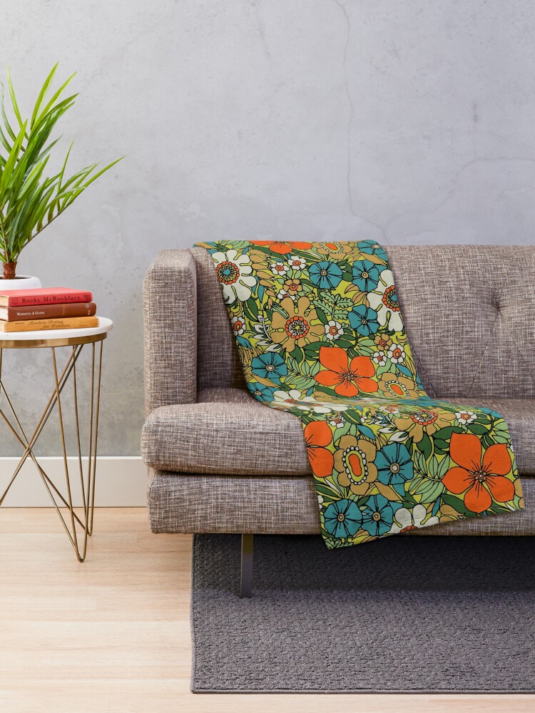 Alternate view of 70s Plate Throw Blanket